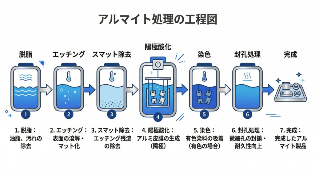 アルマイト処理の工程